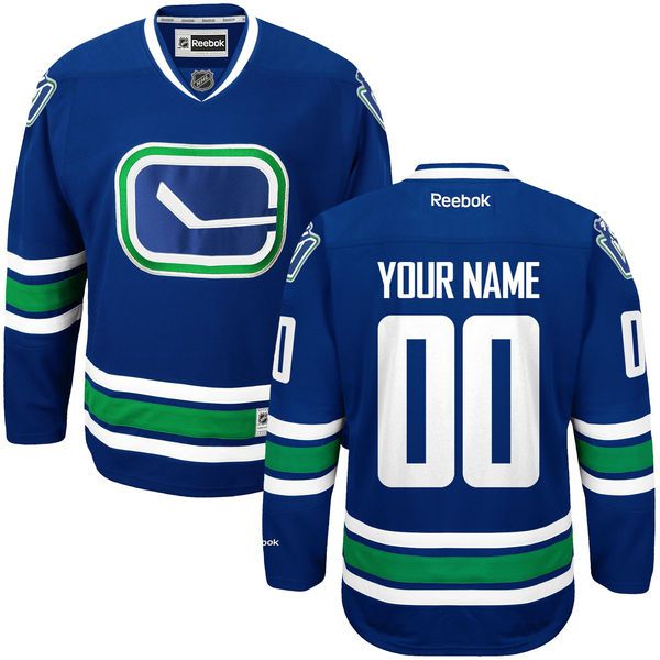 Reebok Vancouver Canucks Men Premier Alternate Custom NHL Jersey - Blue->customized nhl jersey->Custom Jersey